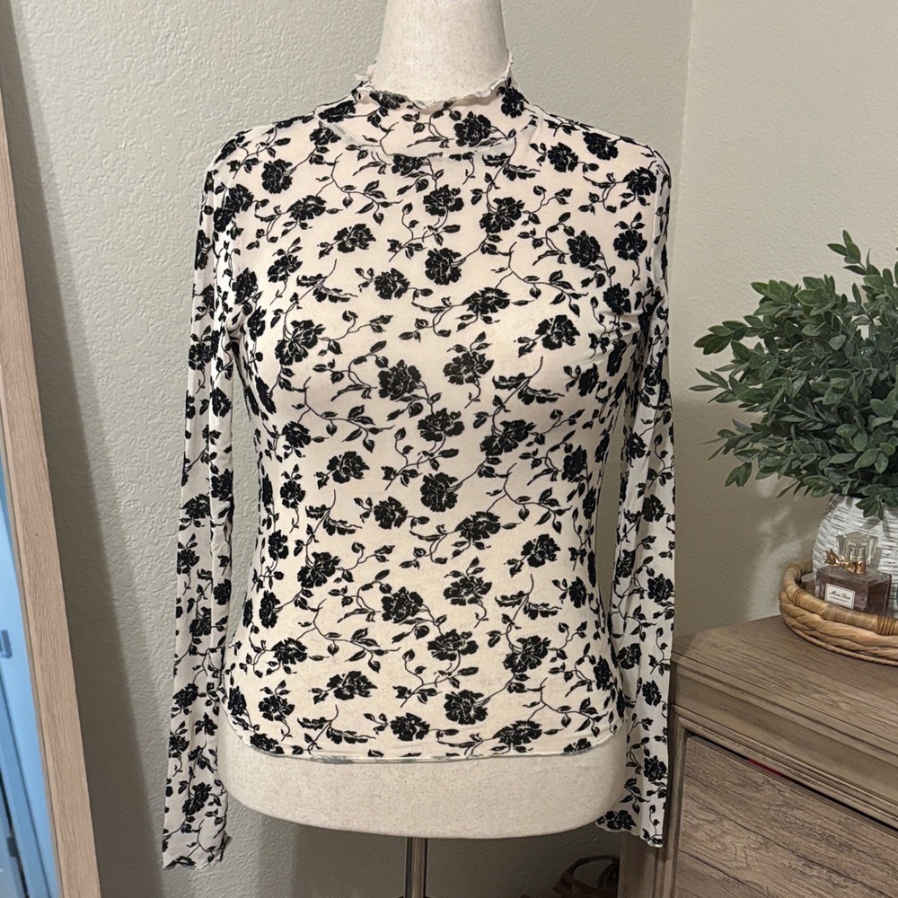 Oli & Hali Floral Mesh Burnout Top